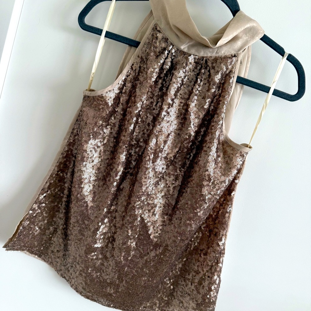 Gold sequins tank top